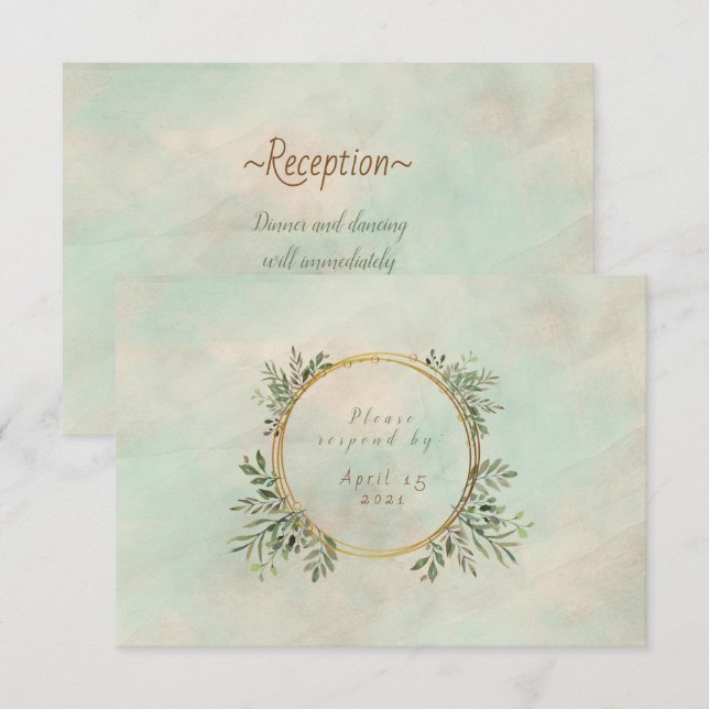 Vegetación y marco geométrico de oro (Anverso / Reverso)