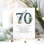 Vegetación y Oro 70.ª Invitación por cumpleaños<br><div class="desc">Vegetación y follaje de oro Invitaciones a la fiesta de cumpleaños número 70</div>