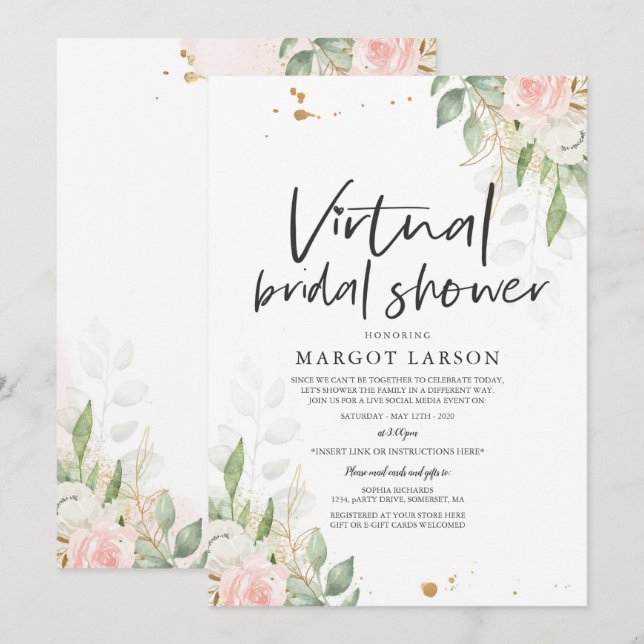 Vegetación y oro de la invitación virtual a la duc (Anverso / Reverso)