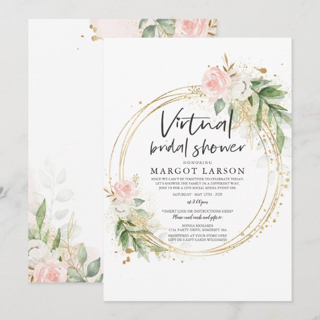 Vegetación y oro de la invitación virtual a la duc (Anverso / Reverso)