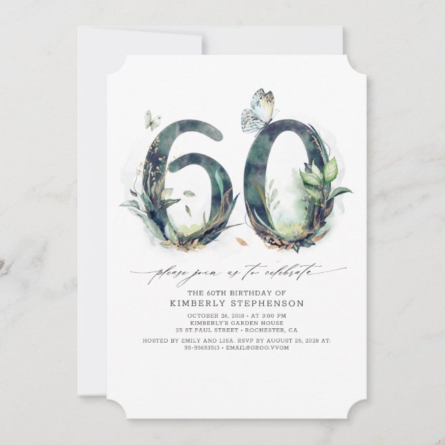 Vegetación y Oro Invitación a los 60 Años (Anverso)
