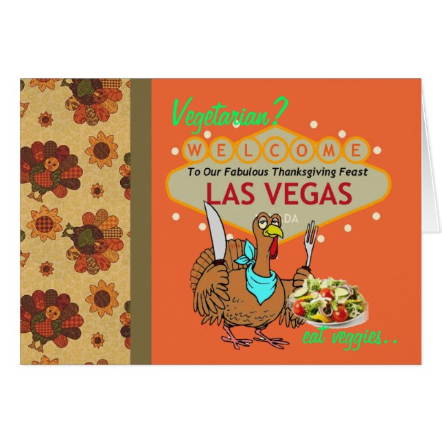 ¿Vegetariano? Comer veggies Las Vegas Card (Anverso (Horizontal))