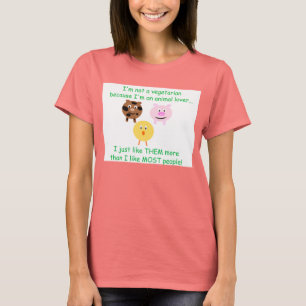 Vegetariano no una camisa animal del amante
