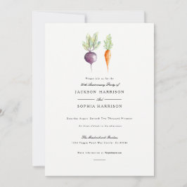 Veggie Duo | Invitación a aniversario de acuarela
