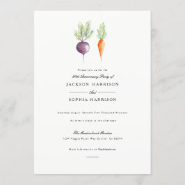 Veggie Duo | Invitación a aniversario de acuarela