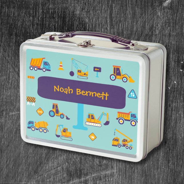 Vehículo de Construcción Personalizado (Personalized Construction Vehicle Metal Lunch Box
)