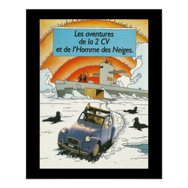 Vehículo de época Citroen 2cv en Francia Poster pe (Anverso)