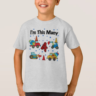Vehículos de construcción Camisetas de cuarto cump