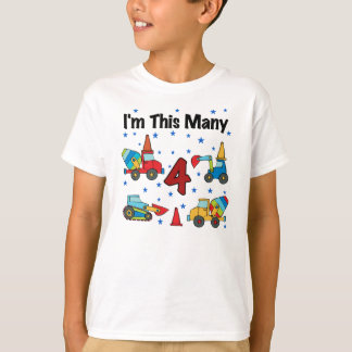 Vehículos de construcción Camisetas de cuarto cump