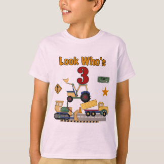 Vehículos de construcción camisetas de tercer cump