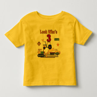 Vehículos de construcción camisetas de tercer cump