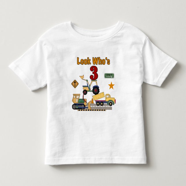 Vehículos de construcción camisetas de tercer cump (Anverso)
