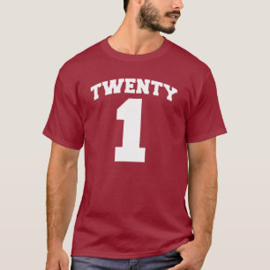 VEINTE 1 camiseta del cumpleaños del jalón