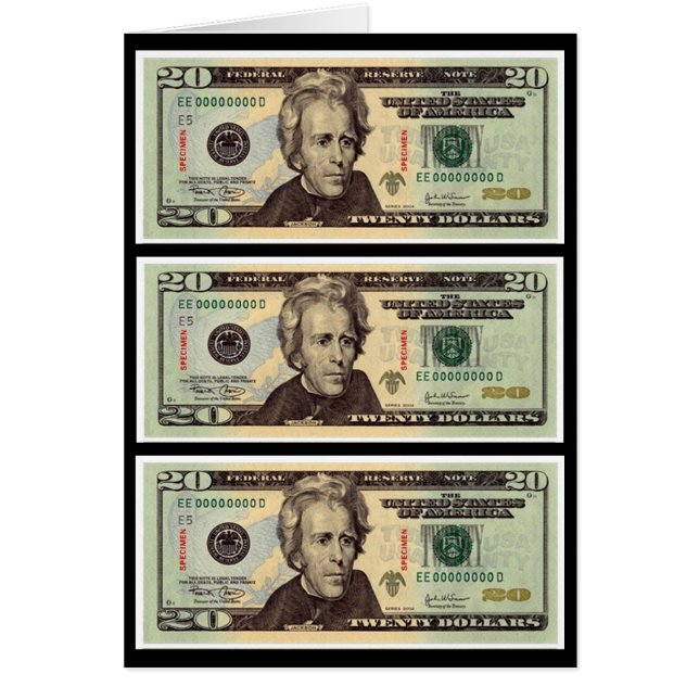 Veinte billetes de dólar (Frente)
