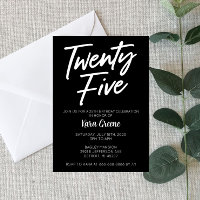 Veinticinco Invitación de cumpleaños número 25
