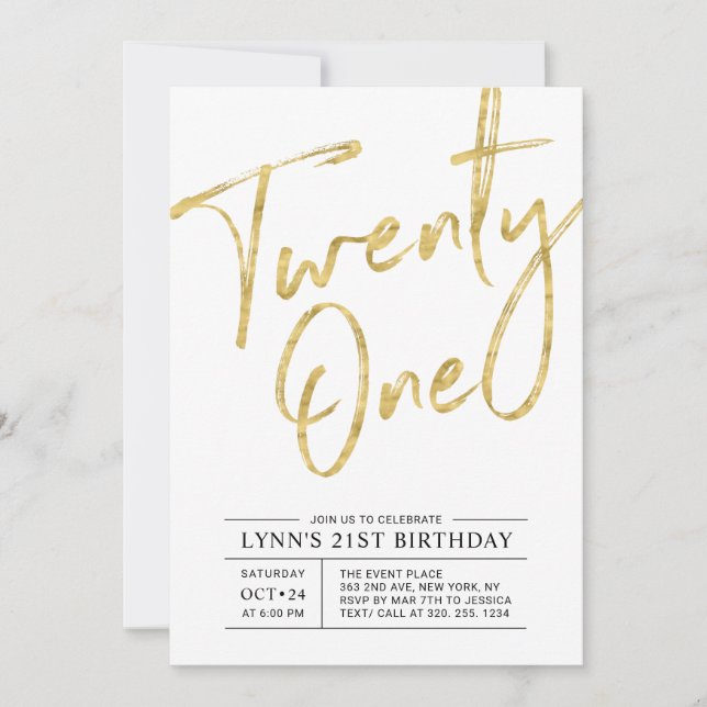 Veintiuno | Invitación a la Fiesta de Cumpleaños 2 (Anverso)
