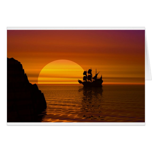 Vela al atardecer (Anverso (Horizontal))