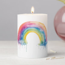 Vela arcoiris acuarela