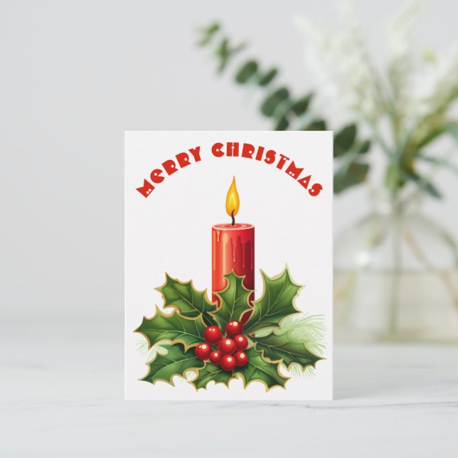 Vela Ardiendo - Tarjeta de Navidad (Anverso de pie)