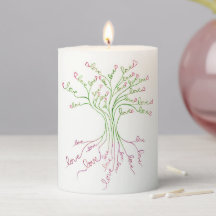 Árbol de amor de la vida Arte Corazón verde blanco