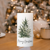 Árbol de Navidad de invierno | Color de agua verde