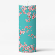  Blooming Cherry Blossom Pillar Candle 
