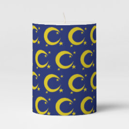 Vela De Columna Centro de estrellas de la luna del cielo azul amar
