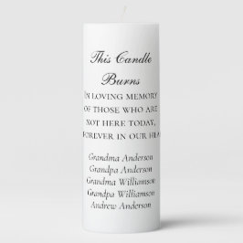 Vela De Columna Ceremonia de Boda Personalizada En Memoria de un S