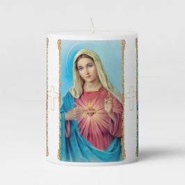 Vela De Columna Corazón inmaculado de María