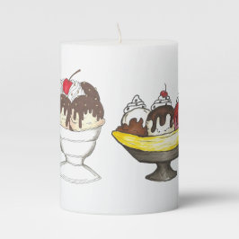 Vela De Columna Crema de hielo Favor Social Banana Split Sundae Co