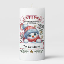 Cute Snowman Pillar Candle