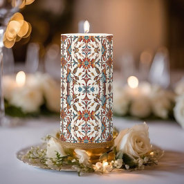 Vela De Columna Fabuloso Otoño y Azul Mediano