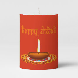 Vela De Columna Feliz Diwali Diya Pillar Candle