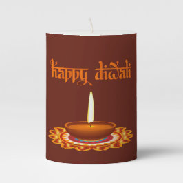 Vela De Columna Feliz Diwali Diya Pillar Candle