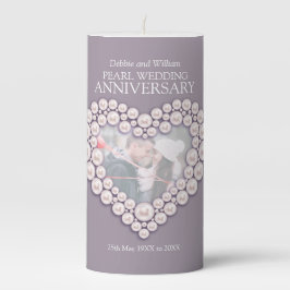 Vela De Columna Foto personalizado perla 30 aniversario del boda