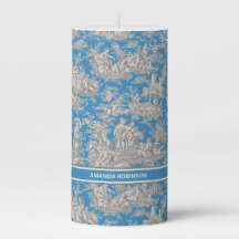 Impresión de la tela azul turquesa vintage de jouy