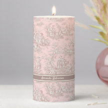 Impresión de tela de jouy de oro rosa de época