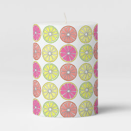 Vela De Columna Lemon Lime Grapefruit Naranja Citrus Fruit Slices