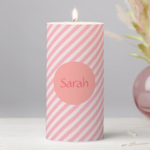 Personalizado Rosa y Blanco con Rayas Diagonales