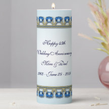 Pilar del 45º aniversario del Boda azul zafiro dor