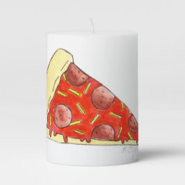 Vela De Columna Pizza Fiesta Cheese Pepperoni Pie Slice Pizzeria