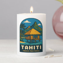 Retro Vintage Travel Tahiti French Polynesia Beach