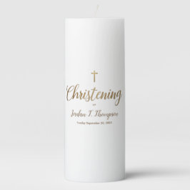 Vela De Columna Secuencia de comandos Gold Cross Baby Christening 