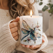 Taza personalizada de libélula con acuarela