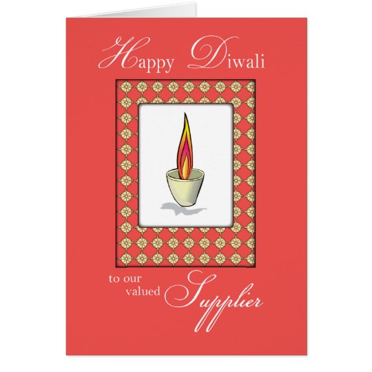 Vela de Diwali del proveedor en rojo Tarjeta De Felicitación