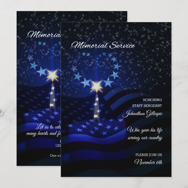 Vela de invitación del servicio militar conmemorat (Anverso / Reverso)