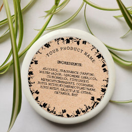 Vela de la etiqueta de producto de ingredientes de