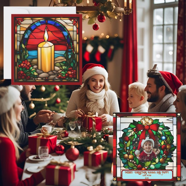 Vela de Navidad Dorada Vidrio Pintado Falso (Subido por el creador)
