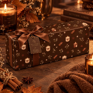 Vela de Otoño Cálido y Papel de Regalo Continuo