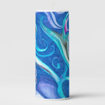 Vela de pilar de 3" x 4" abstracta azul